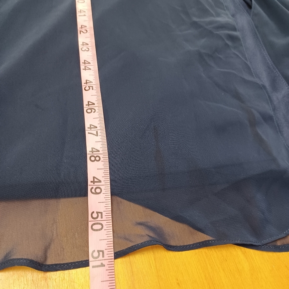 After Six Chiffon Bridesmaid Dress Size 4 In Midnight  Slit Sleeveless Tie Back - Picture 14 of 15